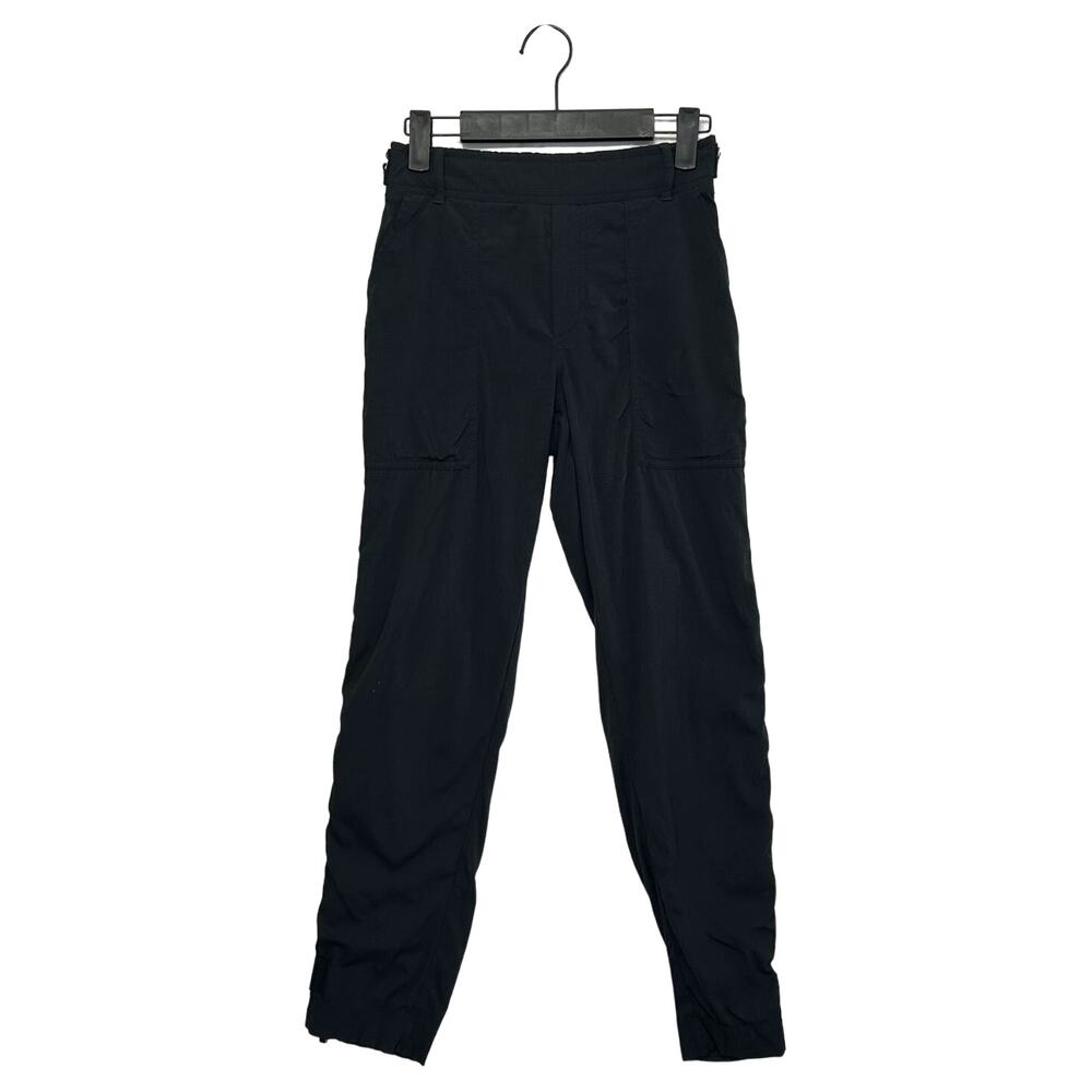 Athleta Trekkie Pant Women's Sz 0 Black Adjustable Ankle Zip Sporty Gorpcore